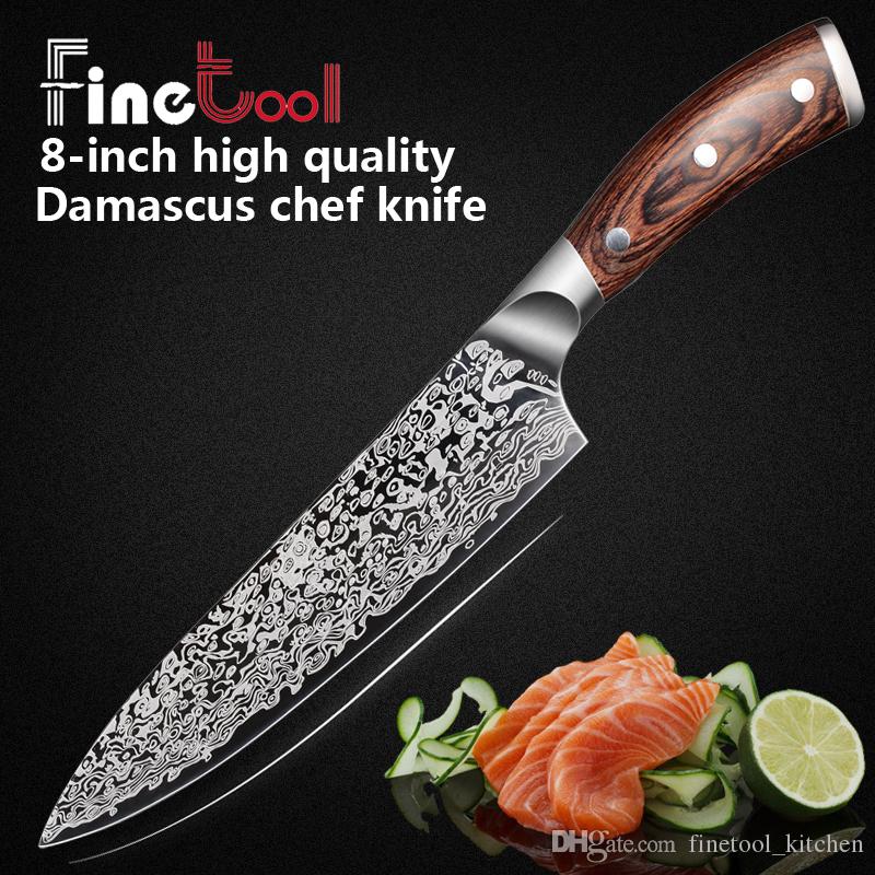 Kitchen Knife 8 inch Professional Chef Knives Japanese 7CR17 440C High Carbon Stainless Steel Meat Santoku Knife Micarta Handle
