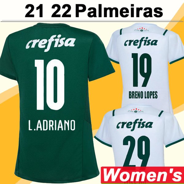 21 22 Palmeiras Women Soccer Jerseys G. GOMEZ L. ADRIANO RAMIREZ B. HENRIQUE WILLIAN Home Away Football Shirt Short Sleeve Uniforms