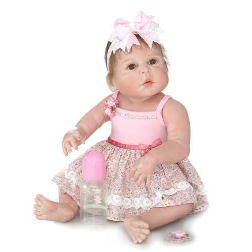 22 en Reborn Baby Rebirth Doll Regalo para niños Todos Gel de sílice Chica