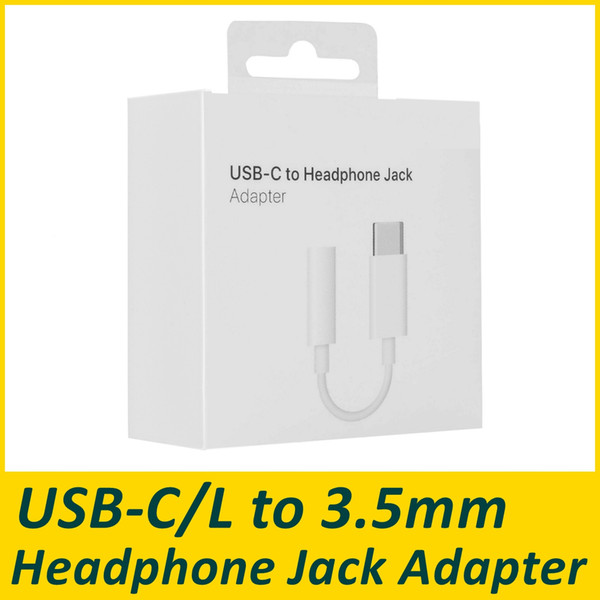 USB-C / L to 3.5 mm Headphone EarBuds Jack Adapter AUX Adapters with Retail Package Box
