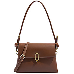 Women's Bags PU Leather Crossbody Bag Shoulder Bag Zipper Plain Daily Going out Leather Bag Brown Beige Lightinthebox