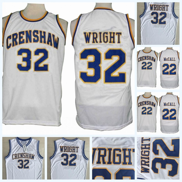 Mens Love and Basketball Movie Jerseys 22 Quincy McCALL 32 Monica Wright Crenshaw High School Movie Stitched College Basketball Jerseys