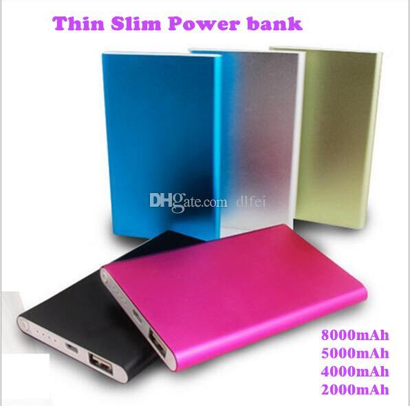 Wholesale Thin slim powerbank Ultra power bank for mobile phone Tablet PC External battery DHL Free shipping