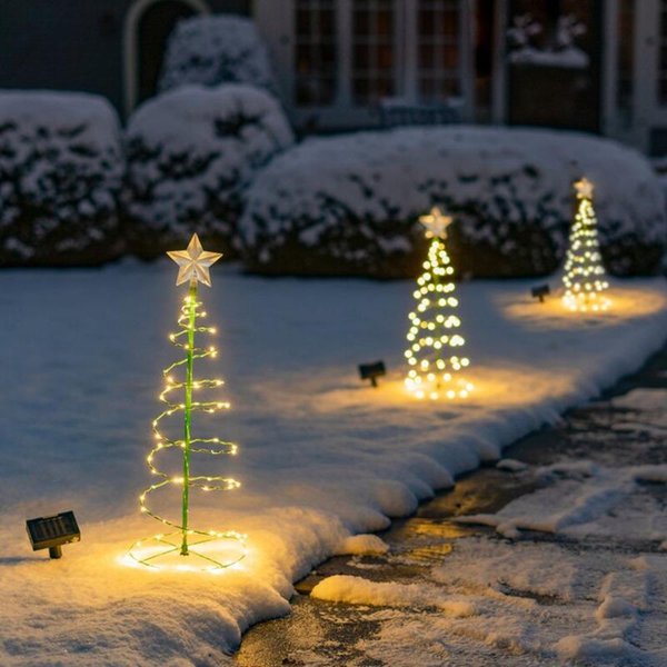 Christmas Decorations Tree Garden Decorative Lights StarsLED Solar Ground Lights, Outdoor Energy Lamp Mosquito Coil Shape Sun
