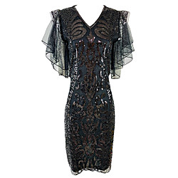 The Great Gatsby 1920s Vintage The Great Gatsby Vacation Dress Summer Flapper Dress Party Costume Masquerade Prom Dress Women's Sequins Tulle Sequin Costume Black / Green / Navy Blue Vintage Cosplay Lightinthebox