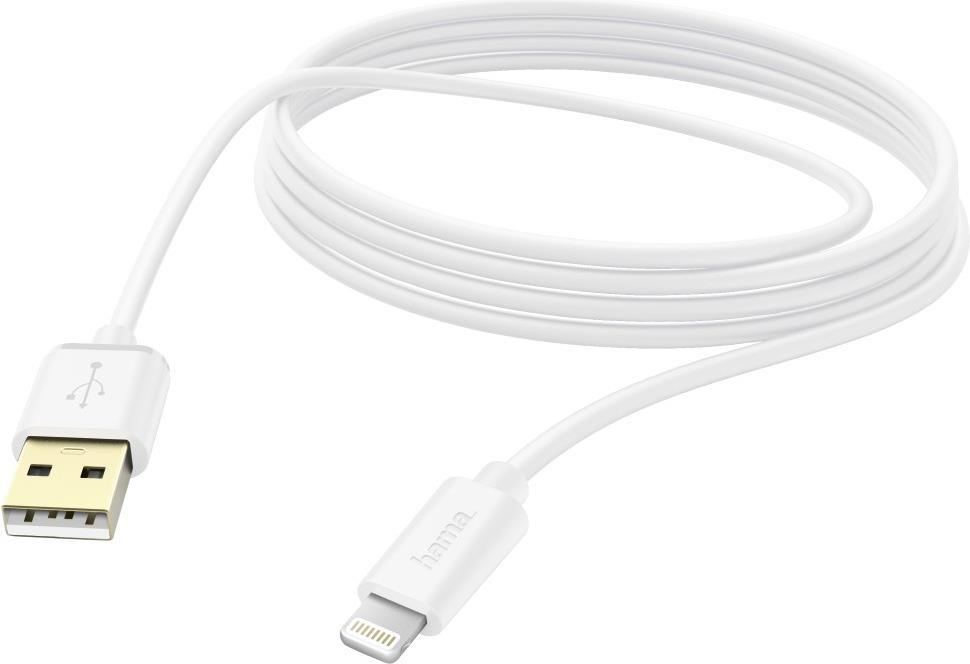 Hama Essential Line - Lightning-Kabel - Lightning (M) bis USB (M) - 3 m - weiß - für Apple iPad/iPhone/iPod (Lightning)