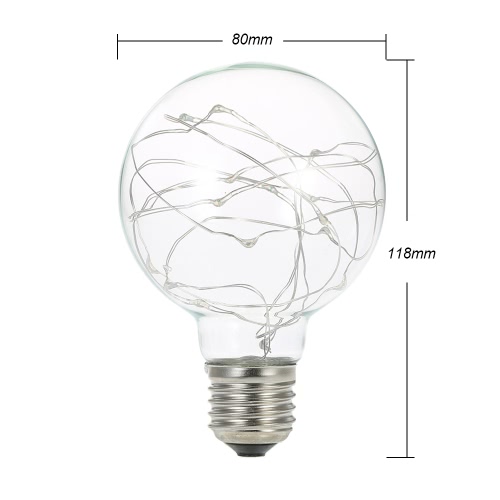 220-240V E27 Copper Wire String Light Fairy LED Bulb Filament Lamp Creative Decorative for Christmas Party Wedding Coffee Store Bar Home