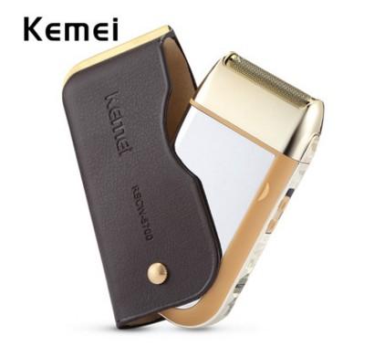 kemei portable rechargeable reciprocatingmini electric shaver set men's non-washable stainless steel hair trim tool