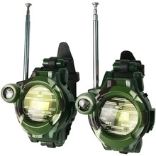 2pcs Walkie Talkies Watches Toys for Kids 7 in 1 Camouflage 2 Way Radios Mini Walky Talky Interphone Clock Children Toy