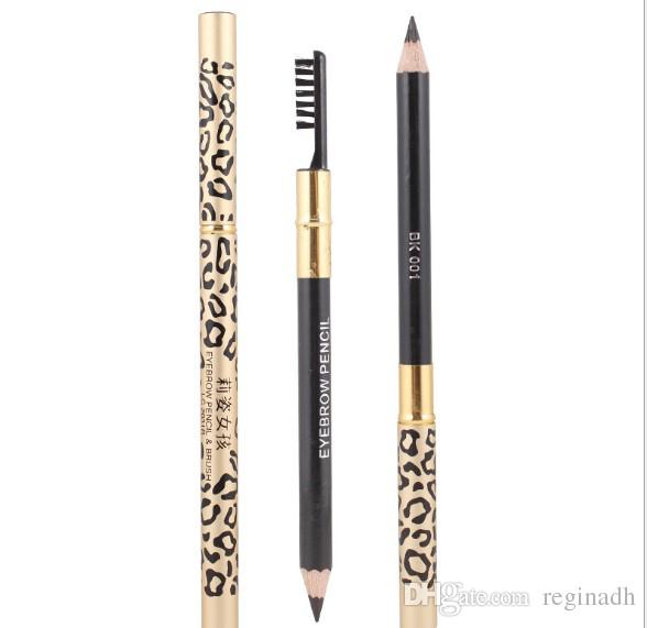 2018 New Leopard Long Lasting Eye brow Pencil Waterproof Eyebrow Cosmetic Beauty Makeup Liquid Eyebrow Pen eyebrow powder foundation brush