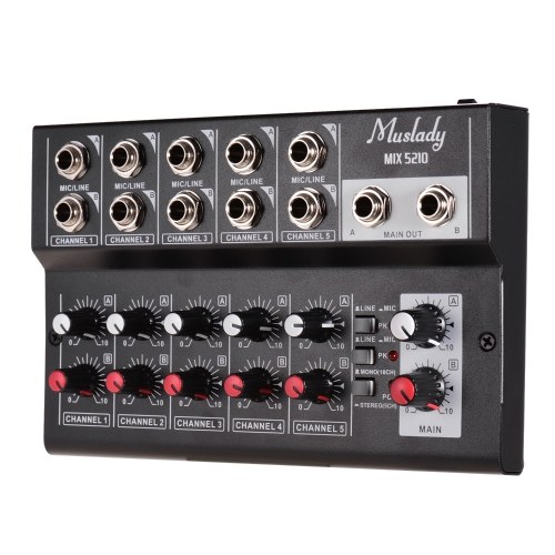 Muslady MIX5210 10-Kanal-Mischkonsole Digital Audio Mixer Stereo