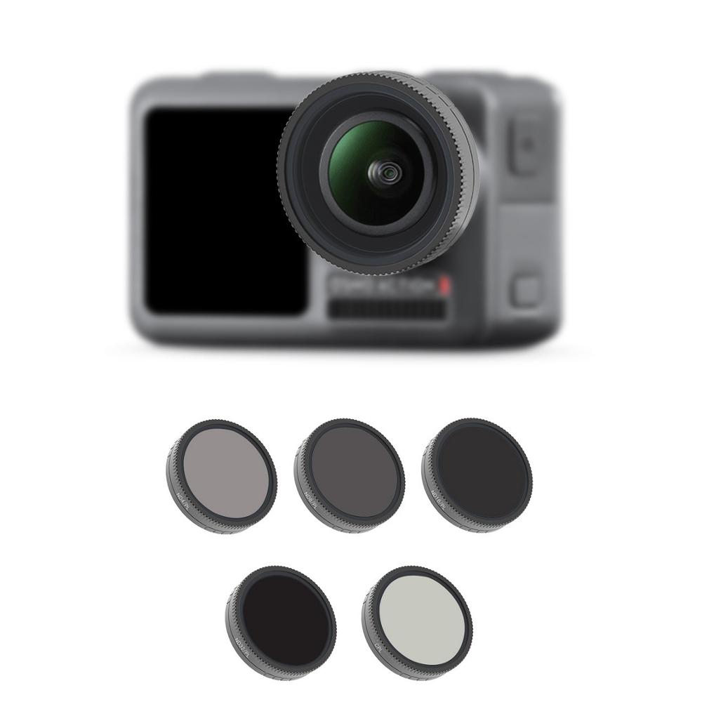 5 PCS CPL+ND4+ND8+ND16+ND32 5 IN 1 Set DJI OSMO Action Camera Lens Glass Professional Filter Set for Underwater Diving A