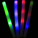 1PCS blanca espuma hecha resplandor LED del palillo de conciertos para el Mundial Cheer Props (Powered by Batería Incluida, color al azar)