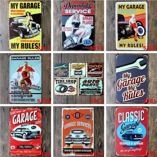 Metal Tin Signs Sinclair Motor Oil Texaco poster home bar decor wall art pictures Vintage Garage Sign Man Cave Retro Signs HHB6423