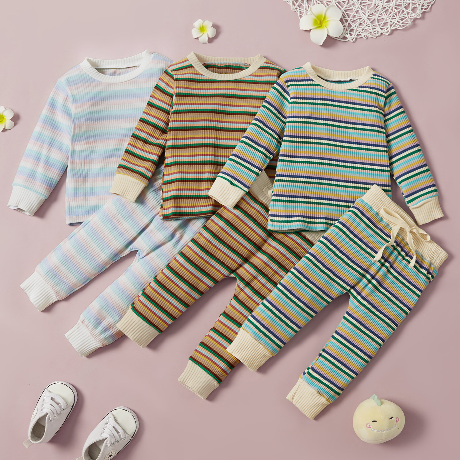 Baby Girl Sweet Stripes Baby's Sets