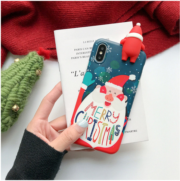 Christmas IPhone12pro Case Xsmas High Quality Snowman Elk Lying 6p Couple Phone Case 7Plus for IPhone11Pro/12 Xr Xs Case