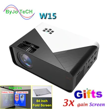 ByJoTeCH W15 HD Projector LED 1280x720 Home Theatre Proyector Support 1080P video Beamer Android or WIFI multi-screen optional
