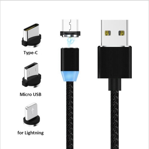 Cable de conexión magnética Adpter Cable LED Cable de carga rápida Convertidor de línea de cable para iPhone iPad iOS Teléfonos móviles