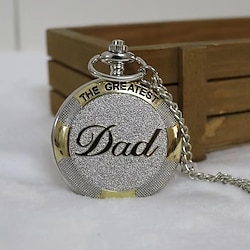 Men's Retro Vintage Pocket Watch with Chain Digital Dial Fashion Casual Silver Pocket Watch Necklace For Father's Day Gift Lightinthebox