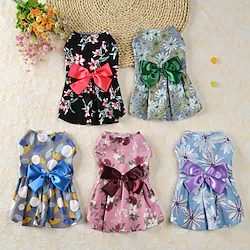 Dog Cat Dress Elegant Adorable Cute Dailywear Casual / Daily Dog Clothes Puppy Clothes Dog Outfits Breathable Black Blue Pink Costume for Girl and Boy Dog Fabric XS S M L XL Lightinthebox
