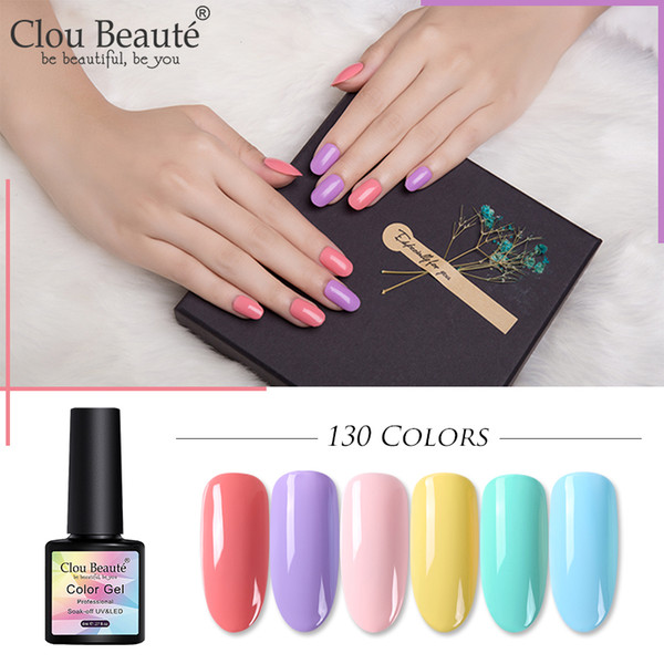 Clou Beaute 10PCS/LOT Gel Polish 130Colors 8ml Soak Off UV Gel Nail Polish Nail Art Semi Permanent Base Top Coat UV LED