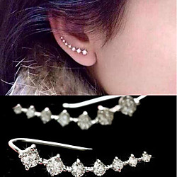 Women's Pearl Drop Earrings Dangle Earrings Climber Earrings cuff Ladies Imitation Pearl Cubic Zirconia Earrings Jewelry Silver / Gold For Lightinthebox