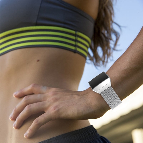 Moda de lujo de malla de acero inoxidable banda de reloj para Fitbit iónica pulsera de la correa de reloj de 22 mm banda magnética de reemplazo de corchete